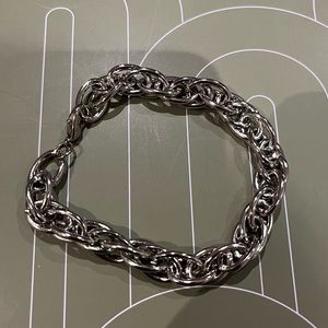 Vintage Silver Chunky Chain Rope Bracelet Electroplated Costume Jewelry Unisex
